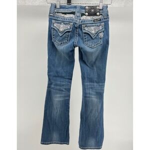 Vtg Y2K Miss Me Jeans Kids Girls Size 8 Boot Blue Denim JK501088 NWOT Black Tag